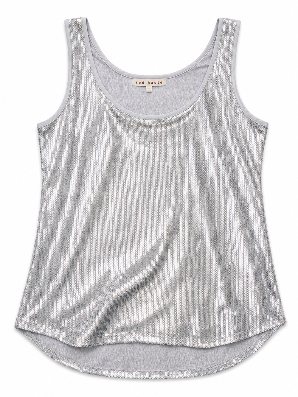 Red Haute Silver Sequin Girls' Tank